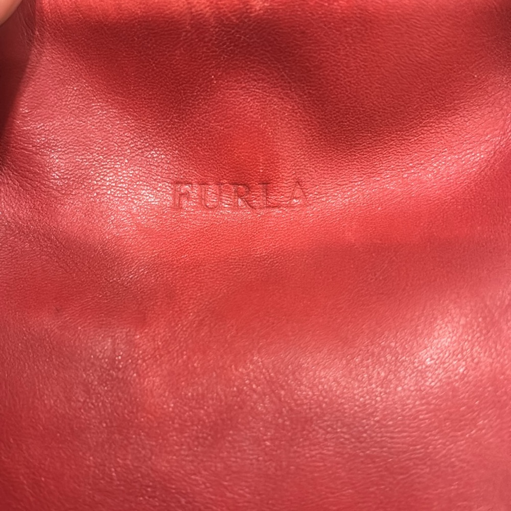 Furla Red Leather Satchel with Unbranded Twilly Detail EUC - Picture 13 of 16